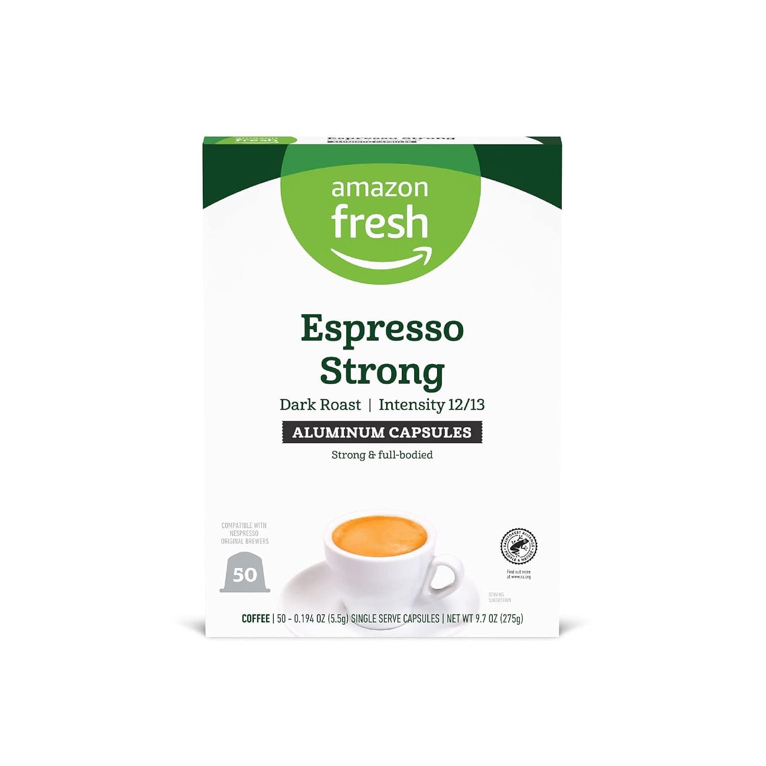 Amazon Fresh Espresso Strong Dark Roast Aluminum