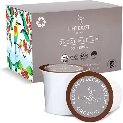 Lifeboost Organic Decaf Coffee K Cups
